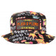 Chapeau Bob Plata o Plomo Orange et Noir Bogota Streetwear Fashion BOB SKR