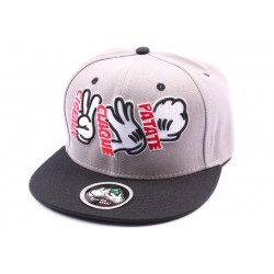 Snapback Hip Hop grise avec visière noire ANCIENNES COLLECTIONS divers