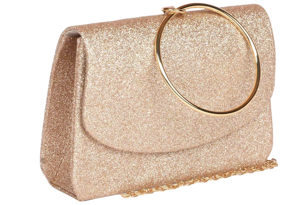 Pochette femme doree champagne Sac de soiree pas cher classe livre 48h