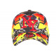 Casquette NY Jaune Fluo et Rouge Print Fashion Streetwear Baseball Larsy CASQUETTES Hip Hop Honour