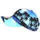 Casquette NY Bleue et Noire Palmiers Look Tropical Sunset Baseball CASQUETTES Hip Hop Honour