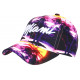 Casquette Enfant violette et jaune Miami Tropical Night de 7 à 11 ans Casquette Enfant Hip Hop Honour