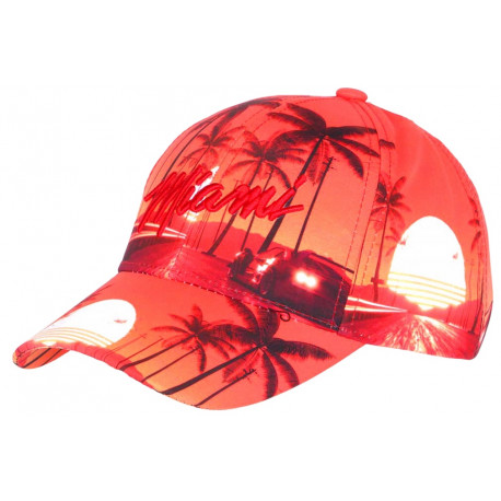 Casquette Miami Orange Palmiers Fashion Sunrise Baseball CASQUETTES Hip Hop Honour