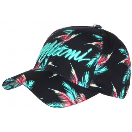 Casquette Miami Verte et Noire Palmiers Fashion Boreal Baseball CASQUETTES Hip Hop Honour