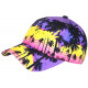 Casquette Enfant jaune et violette Miami Tropical Night de 7 à 11 ans Casquette Enfant Hip Hop Honour