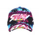 Casquette Enfant bleue et violette Miami Tropical City de 7 à 11 ans Casquette Enfant Hip Hop Honour