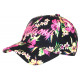 Casquette Miami Rose et Noire a Fleurs Fashion Bali Baseball CASQUETTES Hip Hop Honour