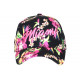 Casquette Miami Rose et Noire a Fleurs Fashion Bali Baseball CASQUETTES Hip Hop Honour