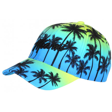 Casquette Miami Bleue et Jaune Fashion Tropical Sunrise Baseball CASQUETTES Hip Hop Honour