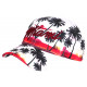 Casquette Miami Blanche et Rouge Tropicale Palmiers Boreal Baseball CASQUETTES Hip Hop Honour