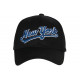 Casquette NY Noire et Bleue Rétro Tendance en Coton Bronxa Baseball CASQUETTES Hip Hop Honour