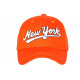 Casquette NY Orange et Blanche Rétro Classe en Coton Bronxa Baseball CASQUETTES Hip Hop Honour