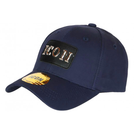 Casquette ICON Bleue Patch Argent Cuir Streetwear Baseball Luzza CASQUETTES Hip Hop Honour