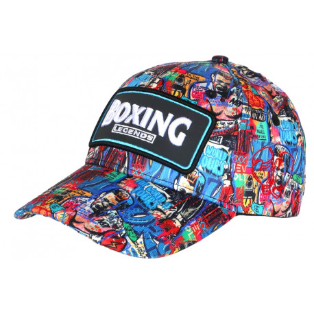 Casquette Boxing Bleue et Rouge Patch Reflect Streetwear Baseball CASQUETTES Nyls Création