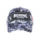 Casquette Boxing Blanche et Noire Patch Reflect Streetwear Baseball CASQUETTES Nyls Création