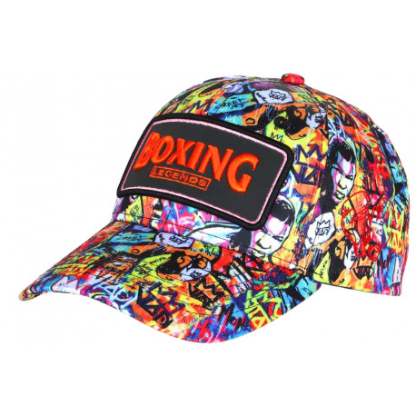 Casquette Boxing Orange et Bleue Patch Reflect Streetwear Baseball CASQUETTES Nyls Création