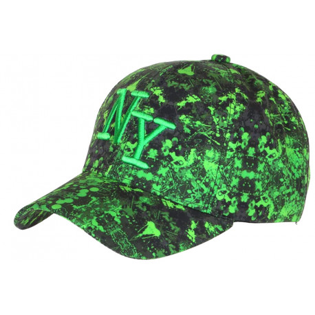 Casquette NY Verte et Noire City Cosmos Rorak Baseball CASQUETTES Hip Hop Honour