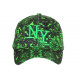 Casquette NY Verte et Noire City Cosmos Rorak Baseball CASQUETTES Hip Hop Honour