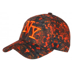 Casquette NY Orange et Noire City Cosmos Rorak Baseball CASQUETTES Hip Hop Honour