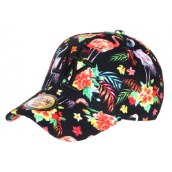 Casquette Enfant Flamants Roses Noire NY Tropicale de 7 a 11 ans Casquette Enfant Hip Hop Honour