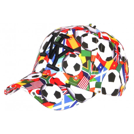 Casquette NY Football Blanche et Rouge Fashion Baseball Footkyx CASQUETTES Hip Hop Honour