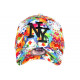 Casquette NY Football Blanche et Orange Fashion Baseball Footkyx CASQUETTES Hip Hop Honour