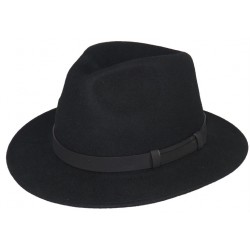 Chapeau feutre Herman Noir uni ANCIENNES COLLECTIONS divers