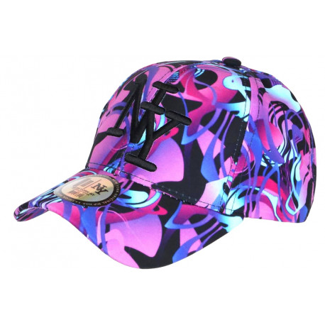 Casquette Enfant Violette et Bleue Originale NY Baseball Psylyx 7 a 11 Ans Casquette Enfant Hip Hop Honour