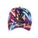 Casquette NY Bleue et Violette Print Eclairs Streetwear Baseball Stormy CASQUETTES Hip Hop Honour