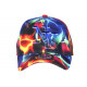 Casquette NY Orange et Bleue Look Flammes Streetwear Baseball Fire CASQUETTES Hip Hop Honour