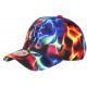 Casquette Enfant Orange Bleue Flammes Fire NY Baseball de 7 a 11 ans Casquette Enfant Hip Hop Honour