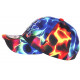 Casquette Enfant Orange Bleue Flammes Fire NY Baseball de 7 a 11 ans Casquette Enfant Hip Hop Honour