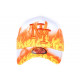 Casquette NY Orange et Blanche Design Streetwear Baseball Fire CASQUETTES Hip Hop Honour