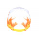 Casquette NY Orange et Blanche Design Streetwear Baseball Fire CASQUETTES Hip Hop Honour