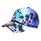 Casquette NY Bleue et Violette Palmiers Tropicale Copaka Baseball CASQUETTES Hip Hop Honour