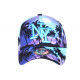 Casquette NY Bleue et Violette Palmiers Tropicale Copaka Baseball CASQUETTES Hip Hop Honour