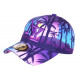 Casquette NY Violette Bleue Tropicale Palmiers Copaka Baseball CASQUETTES Hip Hop Honour