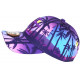 Casquette NY Violette Bleue Tropicale Palmiers Copaka Baseball CASQUETTES Hip Hop Honour