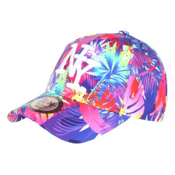 Casquette Enfant Rose Bleue Palmiers Tropicale NY Baseball Copaka 7 a 12 ans Casquette Enfant Hip Hop Honour