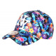 Casquette Enfant Bleue Jaune Fleurs Ananas NY Sunlight 7 a 12 ans Casquette Enfant Hip Hop Honour