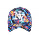 Casquette Enfant Bleue Jaune Fleurs Ananas NY Sunlight 7 a 12 ans Casquette Enfant Hip Hop Honour