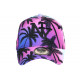 Casquette NY Rose et Bleue Palmiers Print Tropical Baseball Copaka CASQUETTES Hip Hop Honour