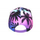 Casquette NY Rose et Bleue Palmiers Print Tropical Baseball Copaka CASQUETTES Hip Hop Honour