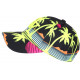 Casquette NY Jaune Fluo et Noire Palmiers Tropicale Baseball Copaka CASQUETTES Hip Hop Honour