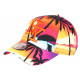 Casquette NY Orange et Rose Palmiers Style Tropical Copaka Baseball CASQUETTES Hip Hop Honour