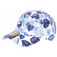 Casquette Enfant Blanche Fleurs Bleues Tropicales Baseball NY Bali 7 a 12 ans Casquette Enfant Hip Hop Honour