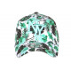 Casquette NY Blanche Verte Fleurs Exotiques Fantaisies Baseball Bali CASQUETTES Hip Hop Honour