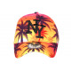 Casquette NY Jaune et Rouge Palmiers Style Tropical Copaka Baseball CASQUETTES Hip Hop Honour