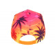 Casquette NY Jaune et Rouge Palmiers Style Tropical Copaka Baseball CASQUETTES Hip Hop Honour