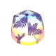 Casquette NY Jaune et Violette Palmiers Look Tropical Copaka Baseball CASQUETTES Hip Hop Honour